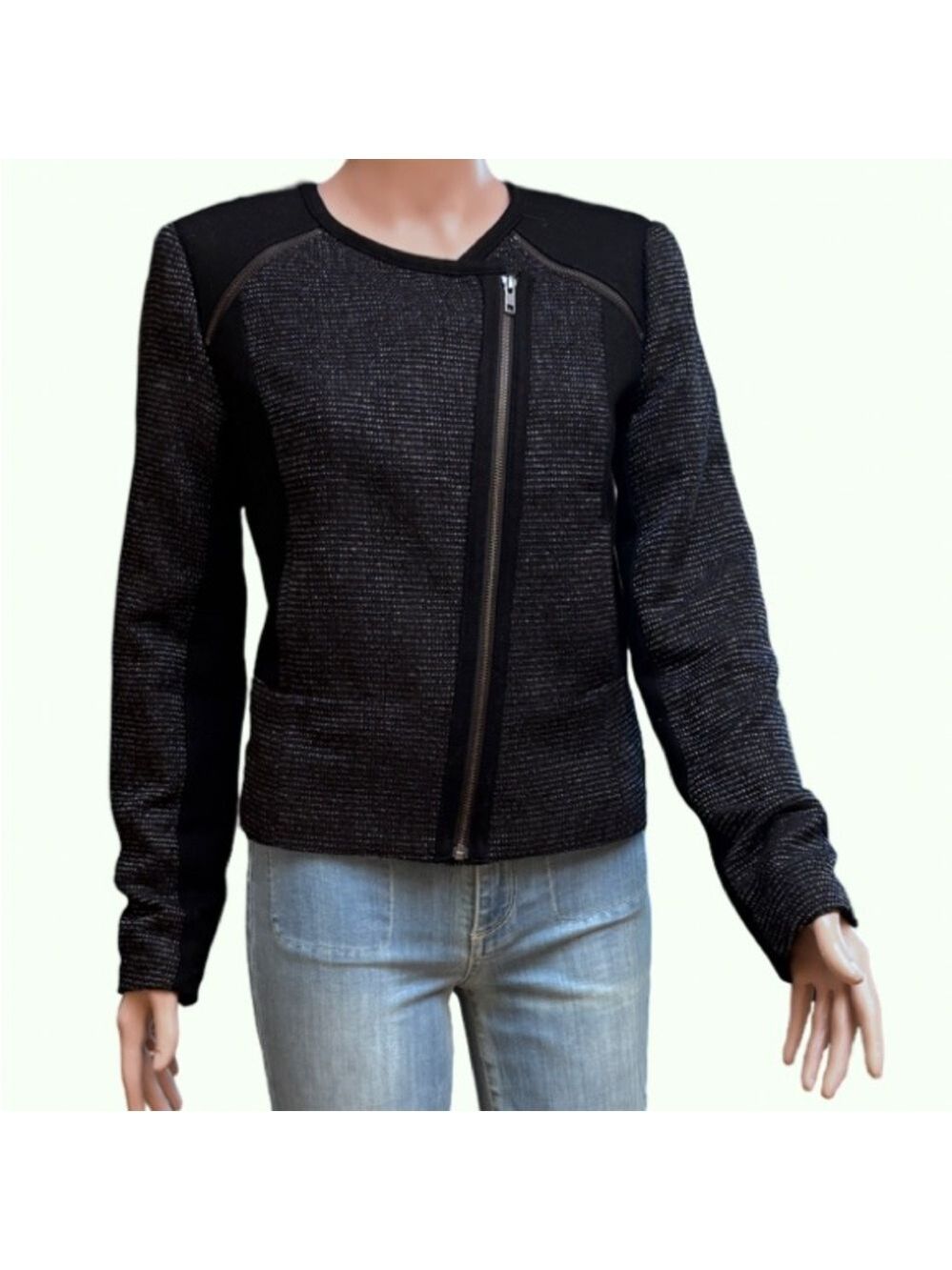 Halogen Black Cropped Jacket Medium